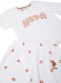 Resim U.S. Polo Assn. Krem Bebek T-shirt Takım Krem 