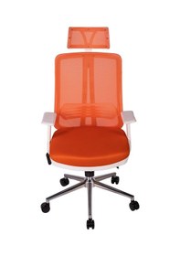 Resim Ofisbazaar Up Beyaz Fileli Yönetici Koltuğu Ergonomik Başlıklı Ofis Koltuğu Turuncu Turuncu 