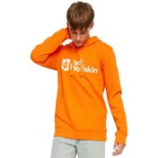 Resim JACK WOLFSKIN ERKEK SWEATSHIRT Arthur Hoody Turuncu Kapüşonlu 