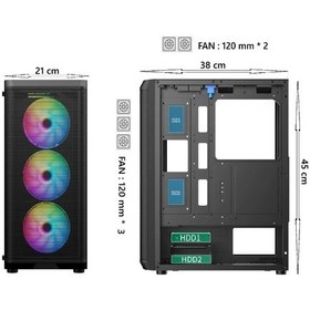 Resim Aztech 850w Skyhawk Azt07 Rgb Gaming Mid-tower Pc Kasası 360mm Sıvı Soğutucu Desteği 