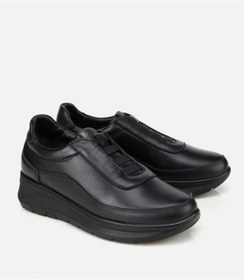 Resim Hotiç Kadın Deri Siyah Lastik Detaylı Dolgu Topuklu Günlük Loafer 01ayh314480a100 01ayh314480a100 Siyah 