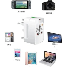 Resim Vwin Seyahat Adaptörü Priz Dönüştürücü Çevirici Fiş Universal Amerikan Ing Çin Japon S.arabistan 150+ÜLKEDE Sizinle 