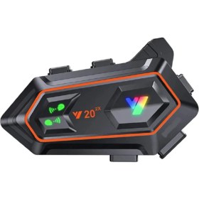 Resim Y20 2x 1000M Telsiz Mesafeli 2 Kişi Bağlantılı Bluetooth Kask Kulaklık Fenerli Intercom 