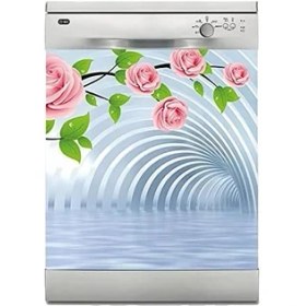 Resim Makinesi Sticker Kaplama Beyaz Eşya Kaplama 3D Tünel Pembe Güller 