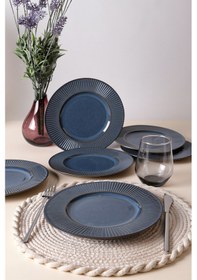 Resim Keramika Lapis Myra Pasta Tabağı 22 Cm 6 Adet Q08 Çok Renkli 