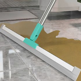 Resim Agresif Silikon Banyo ve Tuvalet Temizliği için Silecek, Ergonomik Saplı Çok Amaçlı Islak / Kuru Zemin Kazıyıcı - Hızlı Su Drenajı ve Tozsuz Temizlik Aracı 