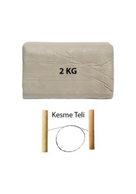 Resim 2 KG Beyaz Seramik Hamuru Çamur Kesme Teli Kil 