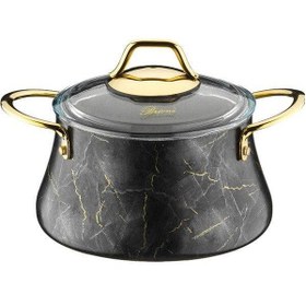 Resim Brioni Marble 20 CM Siyah Derin Tencere 