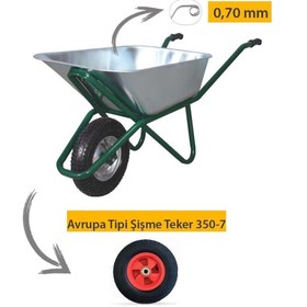 Resim Kanat Pro Galvanizli Demonte El Arabası Avrupa Tipi Şişme Teker 0.70 Mm Sac 