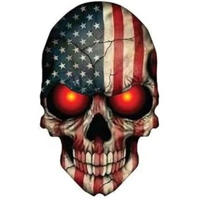 Resim Tip4-3 İnç-kafatası Amerikan Bayrağı Vinil Süslü Çıkartmalar Araba Kamyon Keskin Nişancı Denizciler Ordu Donanma Askeri 