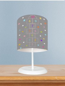 Resim Mekta Home Bebek Ve Çocuk Odası Yıldızlı Seksek Desenli Abajur 