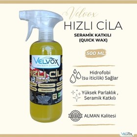 Resim Velvox Seramik Katkılı Hızlı Cila 500 ml | Yüksek Parlaklık, Su İtici Koruma, Çizik Kapatıcı Oto Cila 