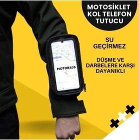 Resim Motosiklet Kola Takılan Telefon Tutucu Kol Telefon Tutucu Su Geçirmez 6.7\ (DAYANIKLI) 