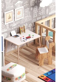 Resim Miracle 3d Çocuk Oyun Etkinlik Çalışma Masası Ve Sırt Dayamalı Sandalye Aktivite Masası 1667553238 Beyaz 