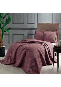Resim Taç Yatak Örtüsü Çift Kişilik Glory Bordo 