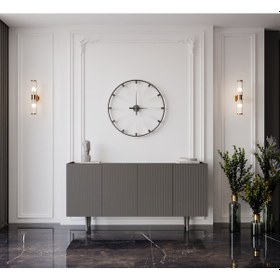 Resim Enwood Capella Gri Mdf 4 Kapaklı Raflı 160 Lık Konsol 