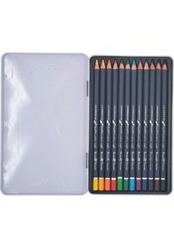 Resim Bruno Visconti "sketch&art" Profesyonel Aquarel Kuru Boya Kalemi. 12 Renk. Metal Kutuda. 