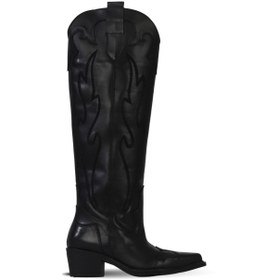 Resim Bueno Shoes Siyah Deri Kadın Topuklu Çizme 39wc9404 