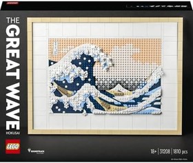 Resim LEGO Art Hokusai Büyük Dalga 31208 - Sanatsever Yetişkinler için Yılbaşı Hediyesi Fikri, 6 Kanvas Zemin ve Hokusai'nin İmzasını Taşıyan bir Karo İçeren Yaratıcı Model Yapım Seti (1810 Parça) 