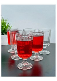 Resim 6 Lı Kristal Cam Kahve Yanı Su Bardağı Kadeh Kupa Bardak 100ml 