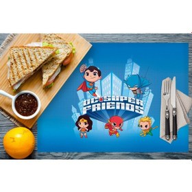 Resim Adawall Home Dc Super Friends Kumaş Amerikan Servis 4'lü Set Çok Renkli 