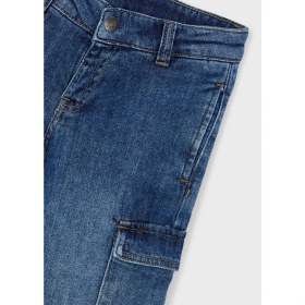 Resim Mayoral Erkek Çocuk Kargo Cepli Kot Pantolon Lacivert 