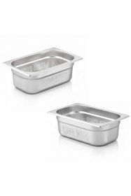 Resim Üret Çelik ÜRET Delikli Gastronom Küvet GN 1/4 65 mm 1,8 lt 