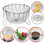 Resim OSM SHOP Çok Fonksiyonlu Pratik Süzgeç Katlanır - Kızartma Haşlama Aparatı -Chef Basket 