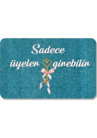 Resim Dijital Baskılı Hoş Geldiniz Yazılı Çiçek Desenli Kapı Önü Paspası İç Ve Dış İçin Yıkanabilir Kaymaz Açık Bej 