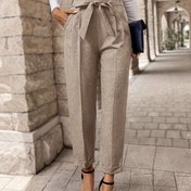 Resim Kadınlar İçin Şık Düz Renk Ön Bağlamalı Bel Pantolon - Kışlık, Makinede Yıkanabilir Ofis ve Günlük Kullanım, Özel Koleksiyon, Zarif Tasarım, Profesyonel Stil, Yapılı Kesim, Cep Detaylı Düzenli Alt Giyim 