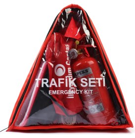 Resim KKDAVM Üçgen Trafik ve Ilk Yardım Seti Ekonomik - Karayollarına Uygun Trafik Seti 