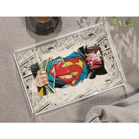 Resim Superman Pleksi Tepsi - 40x24 Cm Warner Bros Lisanslı Üründür 