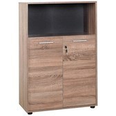 Resim Adore Latte New York 3 Katlı Kilitli 2 Kapaklı Kitaplık (NKT-532-LL-1) 