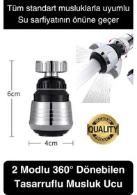 Resim Premium 2 Modlu 360 Dönebilen Perlatör Başlığı Mutfak Lavabo Su Tasarrufu Musluk Ucu Şık Tasarım Çok Renkli 