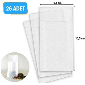 Resim 26 Adet Pratik Kullan At Çay,bitki Çayı,filtre Kahve Demleme Poşeti Süzgeci Beyaz 