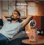 Resim Polygold VİNTAGE Ahşap Retro Bluetooth hoparlör, FM radyolu, şarj edilebilir kablosuz hoparlör, 