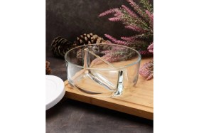 Resim Feyza Design Iki Bölmeli Kapaklı Cam Kahvaltılık Saklama Kabı Seti, 785 Cc, 2'li 