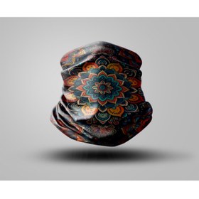 Resim Buffalo Mandala Tasarımlı Motorcu Buff Maske Outdoor Boyunluk Unisex Bandana 