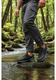 Resim Fort 2923 Wks Rahat Outdoor Trekking Ayakkabı Erkek Ayakkabı Siyah - Kırmızı 