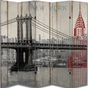 Resim Şehir Temalı Özel Tasarım Paravan Room Divider 180 x 200 cm 