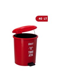 Resim Tıbbi Atık Kutusu Plastik Pedallı İç Kovalı 40 Lt ŞEFFAF 
