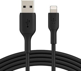 Resim Belkin Lightning Kablosu, iPhone 15, 14, 13, 12, SE, 11, XS, XR, X,8, iPad, Airpods Pro uyumlu Boost Charge Lightning, USB Kablosu, Şarj Kablosu, 2m, Siyah, CAA001bt2MBK 