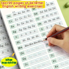 Resim ABC Yazı Pratik Çalışma Kitabı Standart Yazı Düzeltme İçin. 26 Harf İngilizce Takip Egzersizleri, Cadılar Bayramı ve Noel Hediyesi 
