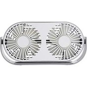 Resim Güçlü Hava Akışı ile Çift Masa Fanı Sessiz Çalışma Taşınabilir Mini USB Fan Hava Sirkülatörü 3 Soğutma Hızı Ayarlanabilir Kafa 360° Dönebilir(Beyaz) (Yurt Dışından) 