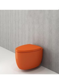 Resim Bocchi Etna Asma Klozet - Yavaş Kapak Parlak Turuncu 