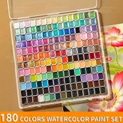 Resim 180 renk saf el yapımı inci parlak metalik katı suluboya pigmentleri, taşınabilir parıltılı suluboya boyaları, okul sanat malzemeleri [profesyonel sanat amaçları için] 