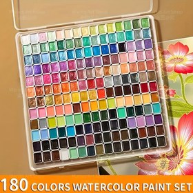 Resim 180 renk saf el yapımı inci parlak metalik katı suluboya pigmentleri, taşınabilir parıltılı suluboya boyaları, okul sanat malzemeleri [profesyonel sanat amaçları için] 