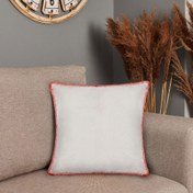 Resim Nuvomon Çoban Dikiş Kırlent - Krem / Turuncu - 43x43 cm 