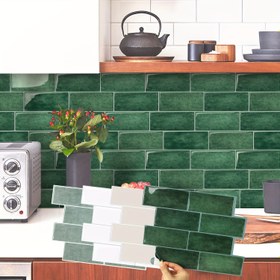 Resim Easy King 10/20 adet Yapıştır ve Çıkar 3D Duvar Karoları - Su Geçirmez, Kendinden Yapışkanlı Arka Plan Dekorları Mutfak, Banyo, Çamaşır Odası için - Şerit Tasarımlı Dayanıklı PET Malzeme 