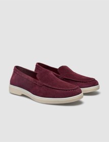 Resim Cabani Lagaria MonaMae %100 Hakiki Deri Bordo Süet Kadın Loafer 